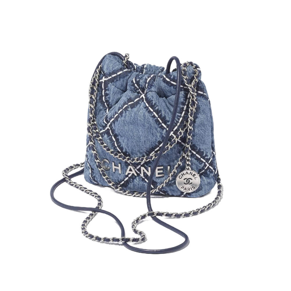 Chanel 22 Mini Handbag in Stitched Denim