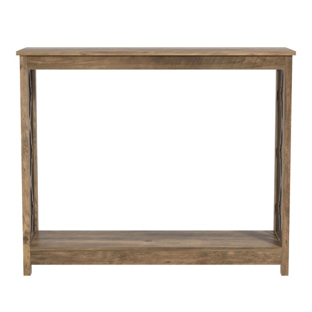 Galano Heron 38 1 In Standard Rectangle Wood Console Table In Knotty Oak Dusty Gray Oak