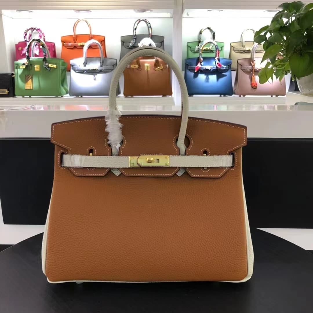 Hermes Birkin 30 Togo Brushed Leather Gold Hardware Brown 30Cm