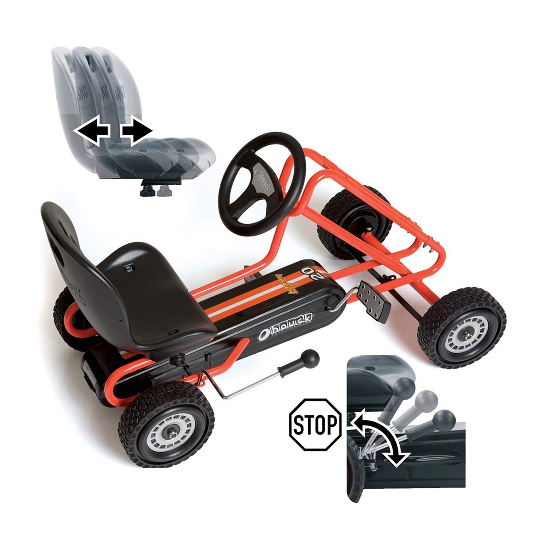 Hauck Lightning Pedal Go Kart Car Ride On Toy with Adjustable Seat