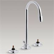 Kohler K-7435-K-CP Polished Chrome Triton Widespread Bathroom Faucet with Gooseneck Spout