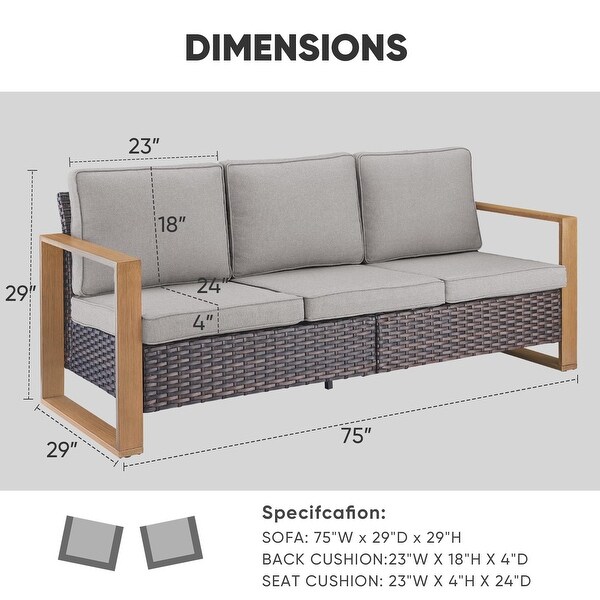 Patio Sofa Wicker High Back Sofa