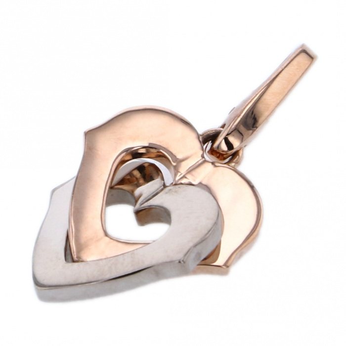Cartier Charm K18WG White Gold K18PG Pink Gold Pendant Top Necklace 18K White Gold & 18K Rose Gold