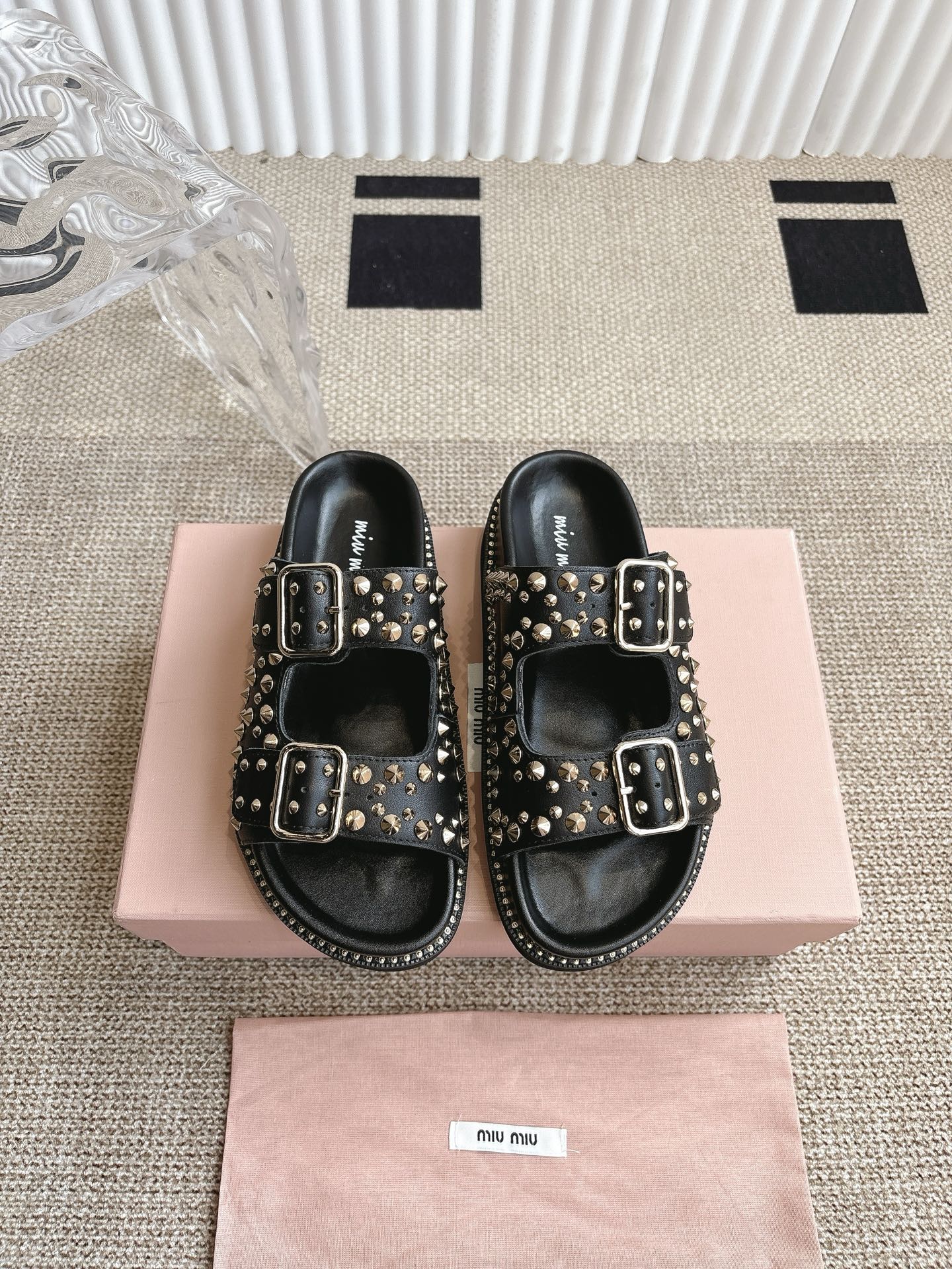 Miu Miu platform rivet sandals - cnluxepick
