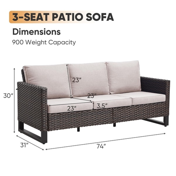 3Seat Sofa with Patio Chair Ottoman Funiture