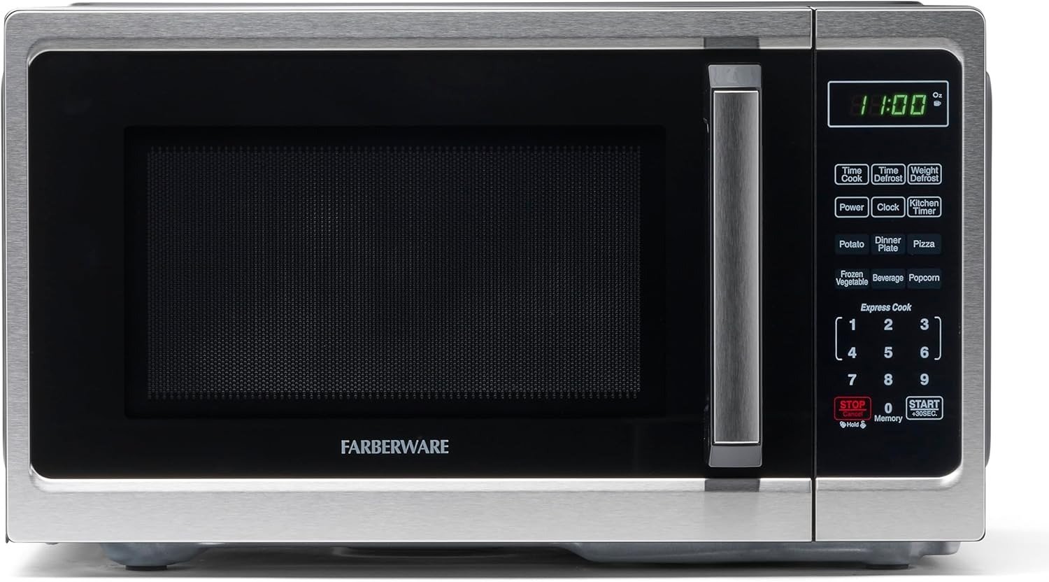 0.9 Cu. Ft. Countertop Microwave Oven – 900 Watts Power, Auto Cook Settings, Defrost, Easy Clean and Child Safety Lock – Stainless