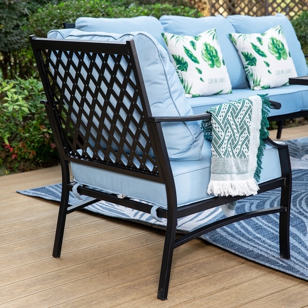 MAISON ARTS 6/7Piece Patio Conversation Sets,Sofa Set with 2/4 x Single Chairs,1 x 3seater Sofa and Coffee Table/Ottomans