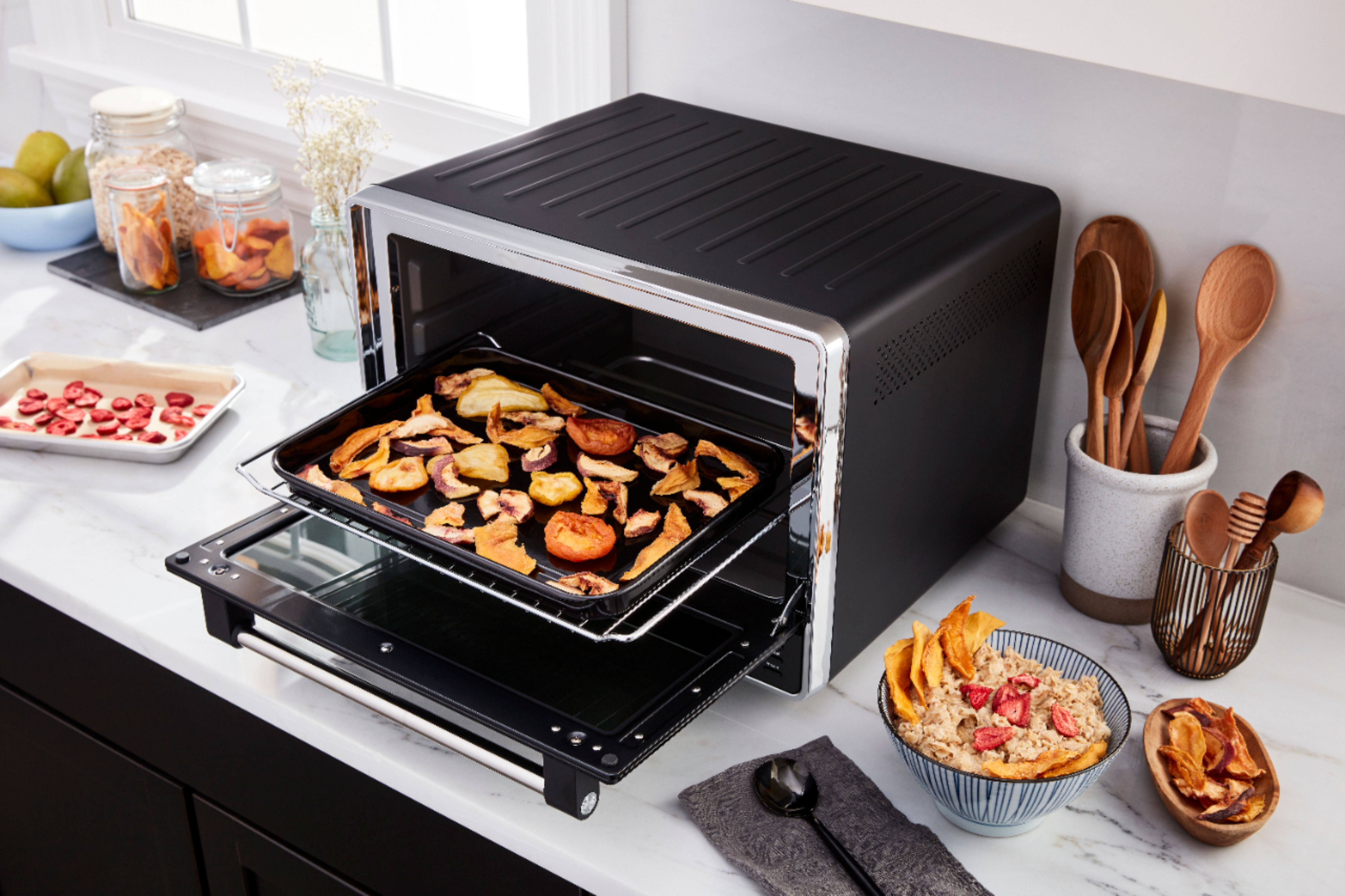 KitchenAid - Dual Convection Countertop Oven with Air Fry and Temperature Probe - KCO224 - Black Matte
