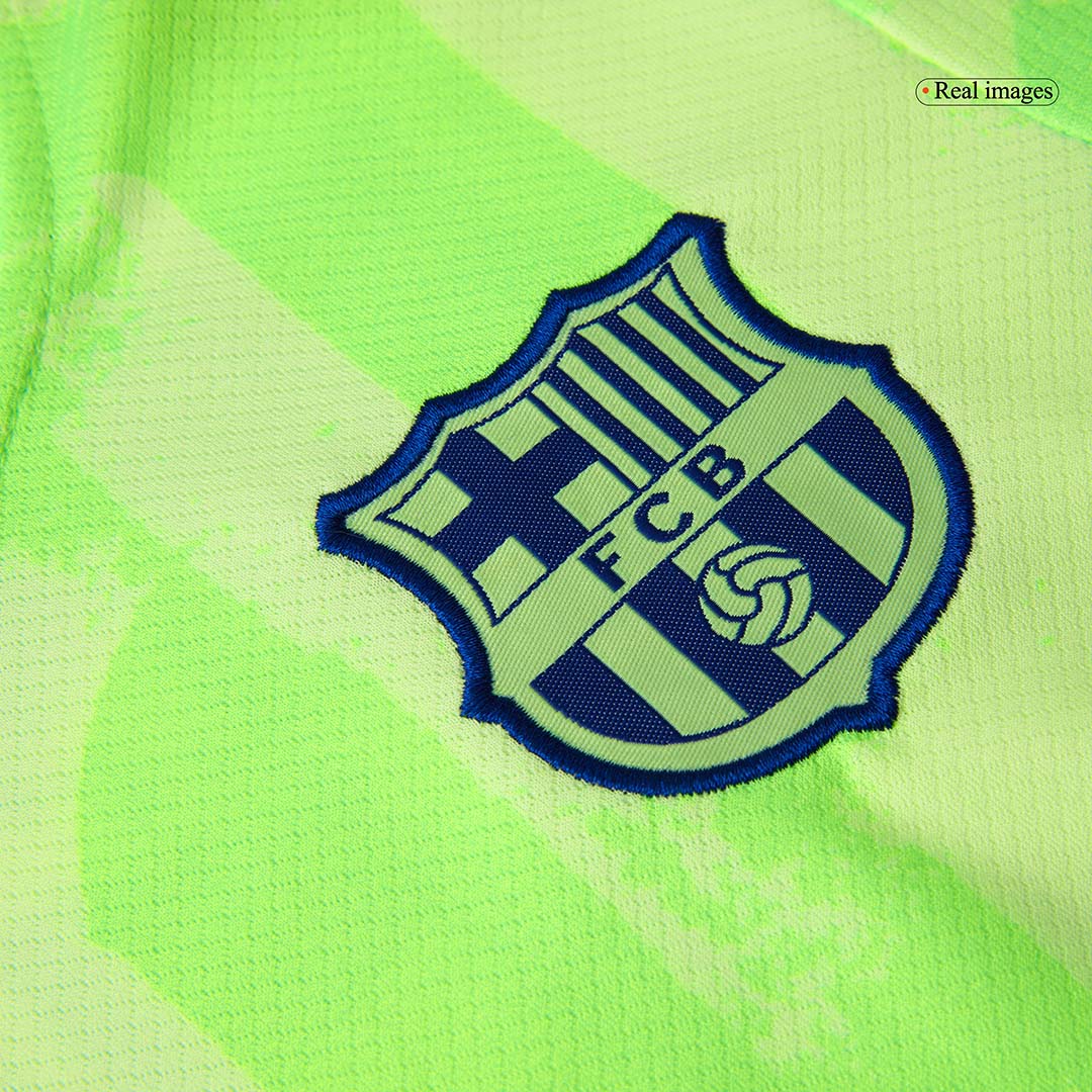 Barcelona Third Away Kids Soccer Jerseys Kit - UCL (Spotify Logo Without Text)
