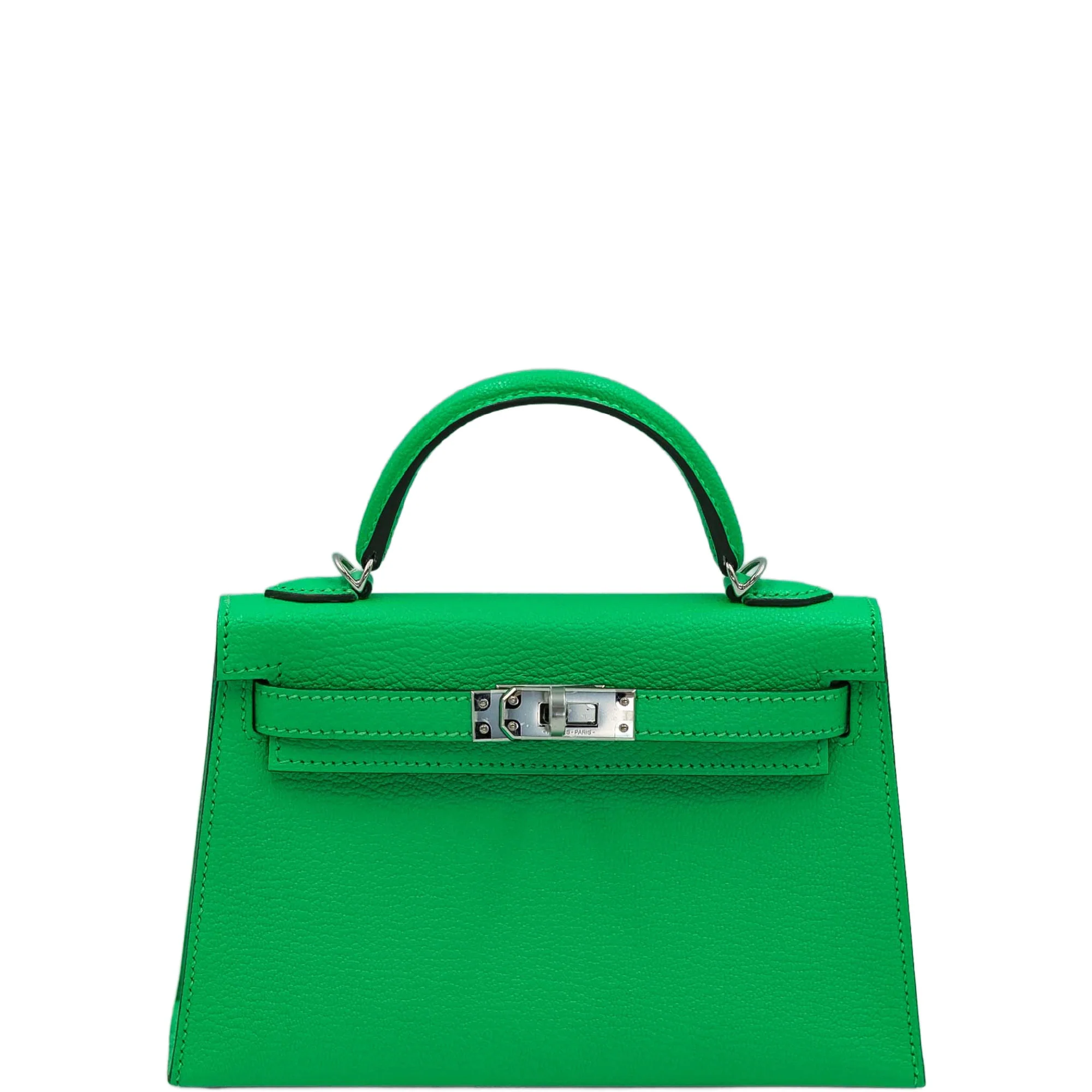 Hermès Mini Kelly II Sellier 20 Vert Comics Chèvre Mysore Palladium Hardware