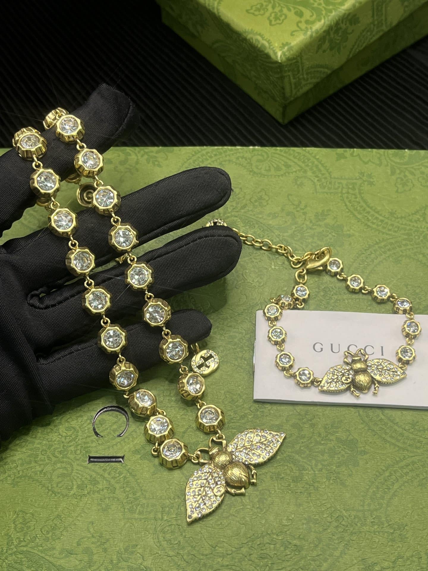 Gucci Bee Necklace With Crystals In Gold ‎629989 J1D50 8062