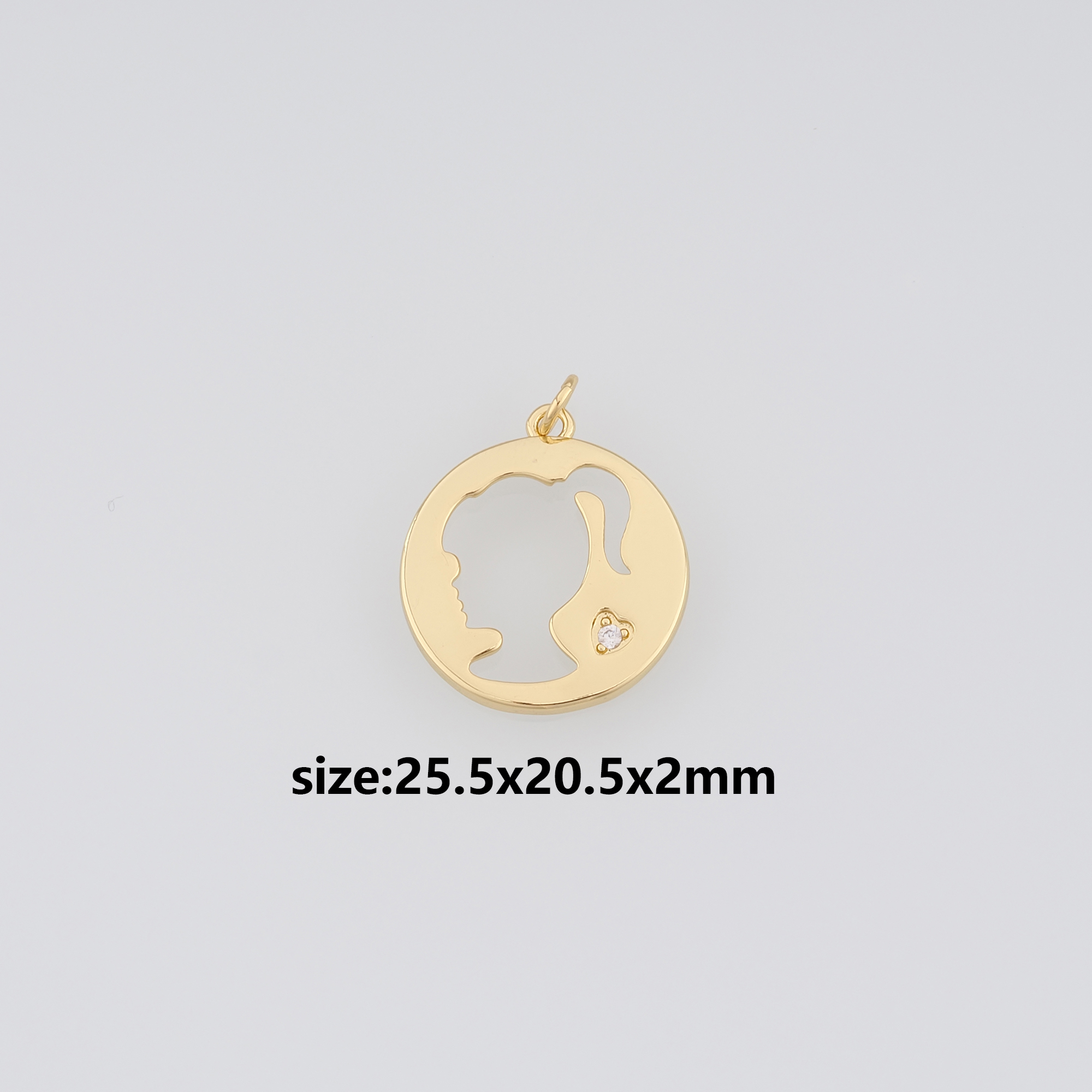 18K Gold Filled Girl Pendant,Girl Charm Earrings Necklace for DIY Jewelry Making Supply