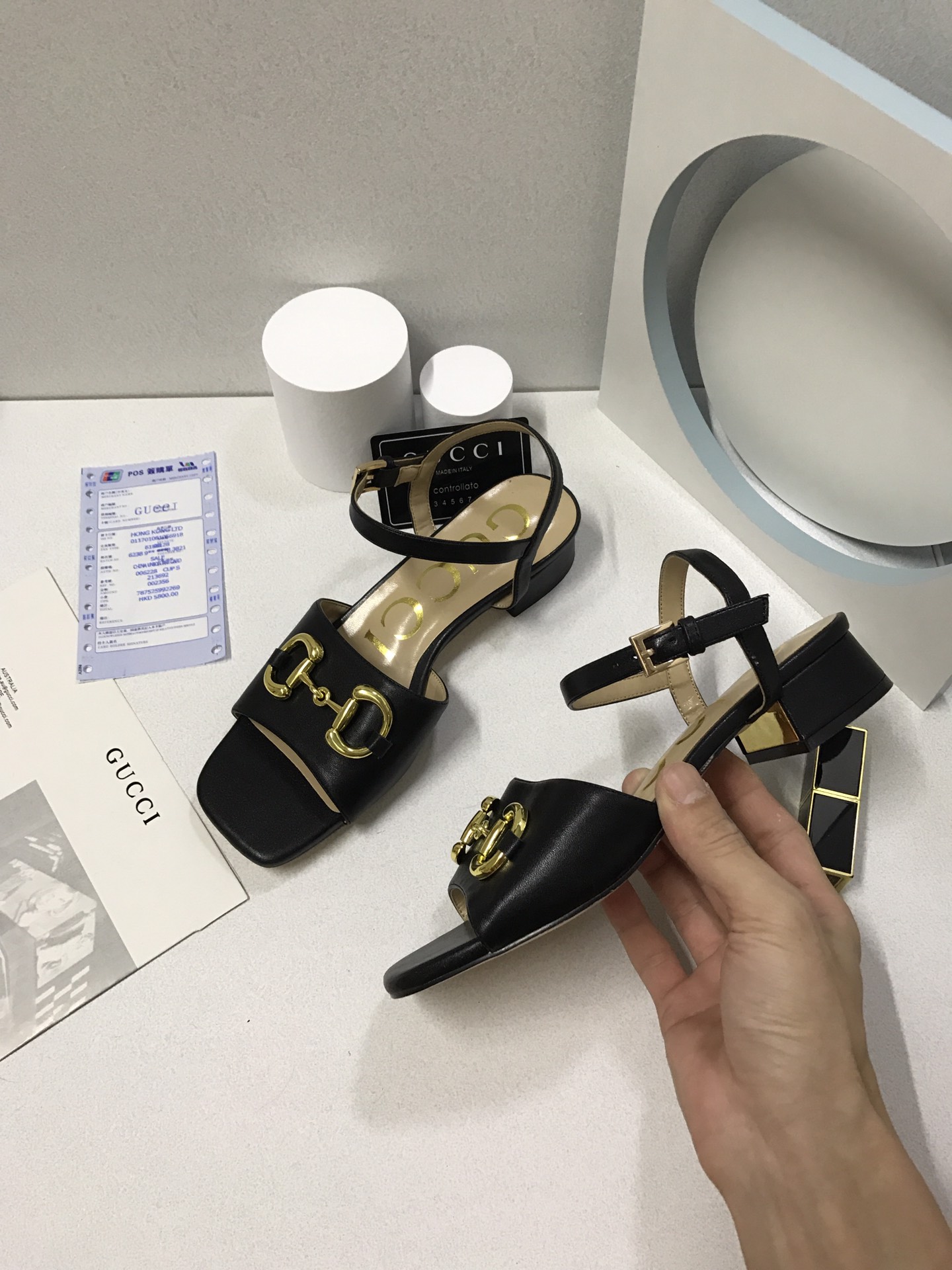 Gucci Women?S Sandal With Horsebit Black 655413 Bko00 1000