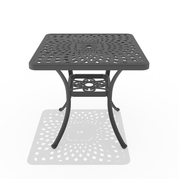 30.71 in. Black Square Cast Aluminum Patio Dining Table