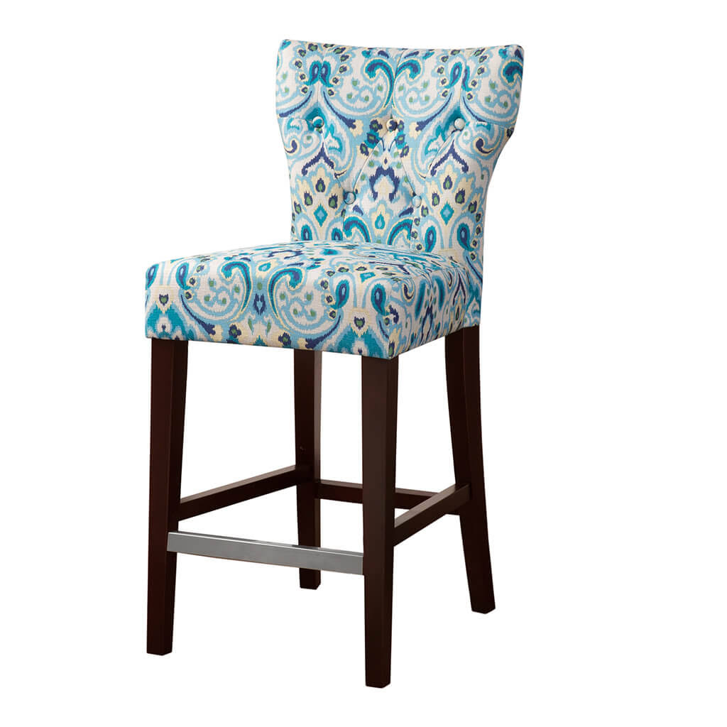 Madison Park Tufted Back Counter Stool, Cream/Natural