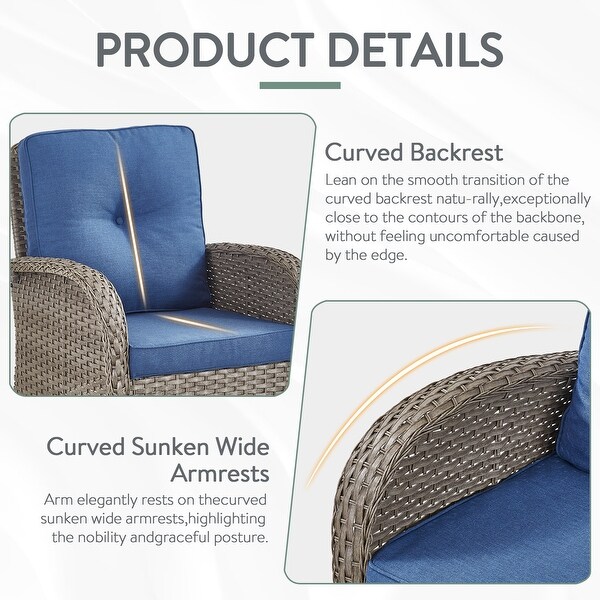 Pocassy Patio Swivel Rocker Chairs with Side Table