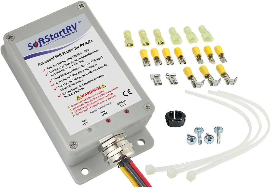 Soft Start for RV Air Conditioner, RV AC Soft Start Kit for Air Conditioner, Easy Start Even with a Small Generator, 100% Waterproof, Trailer Camper, Motorhome HVAC -NetworkRV