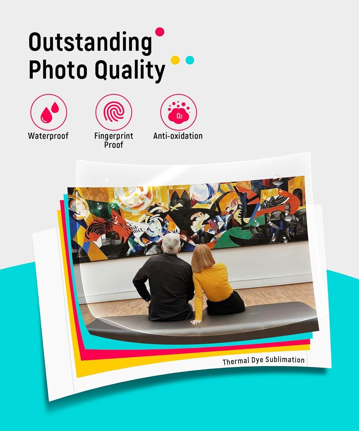 4×6” Photo Printer Battery Edition, Wireless Photo Printer, Dye Sublimation Printing Full-Color Photo 20-Sheet, Portable Picture Printer Ideal for Travel Home Use