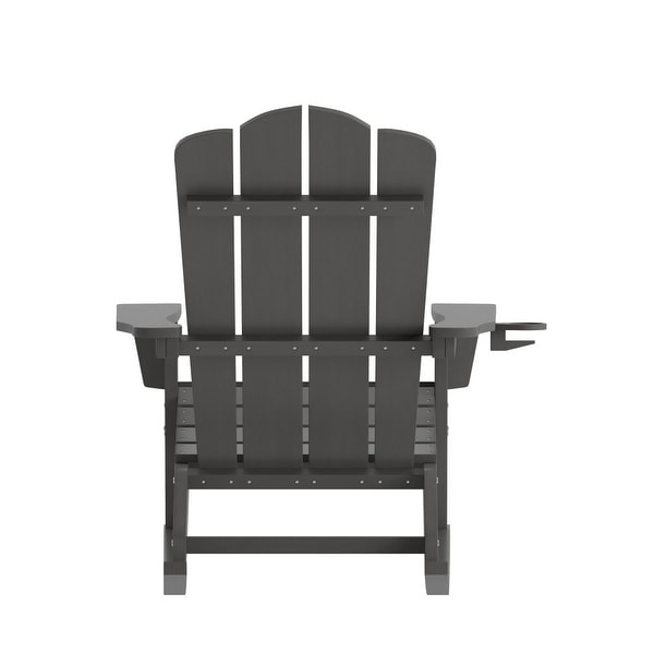 Commercial AllWeather Rocking Adirondack Chair with Swiveling Cupholder