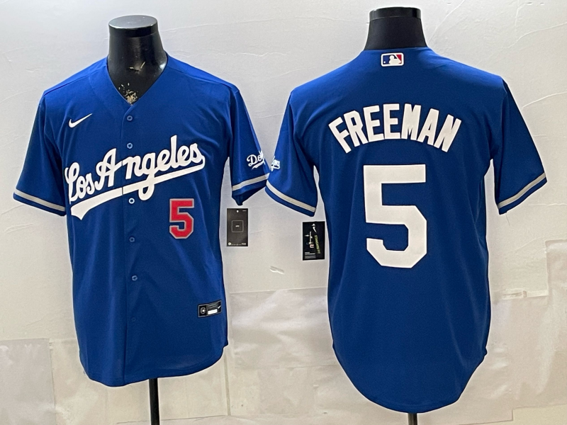 Men's Los Angeles Dodgers Freddie Freeman #5 Royal Alternate Replica Jersey