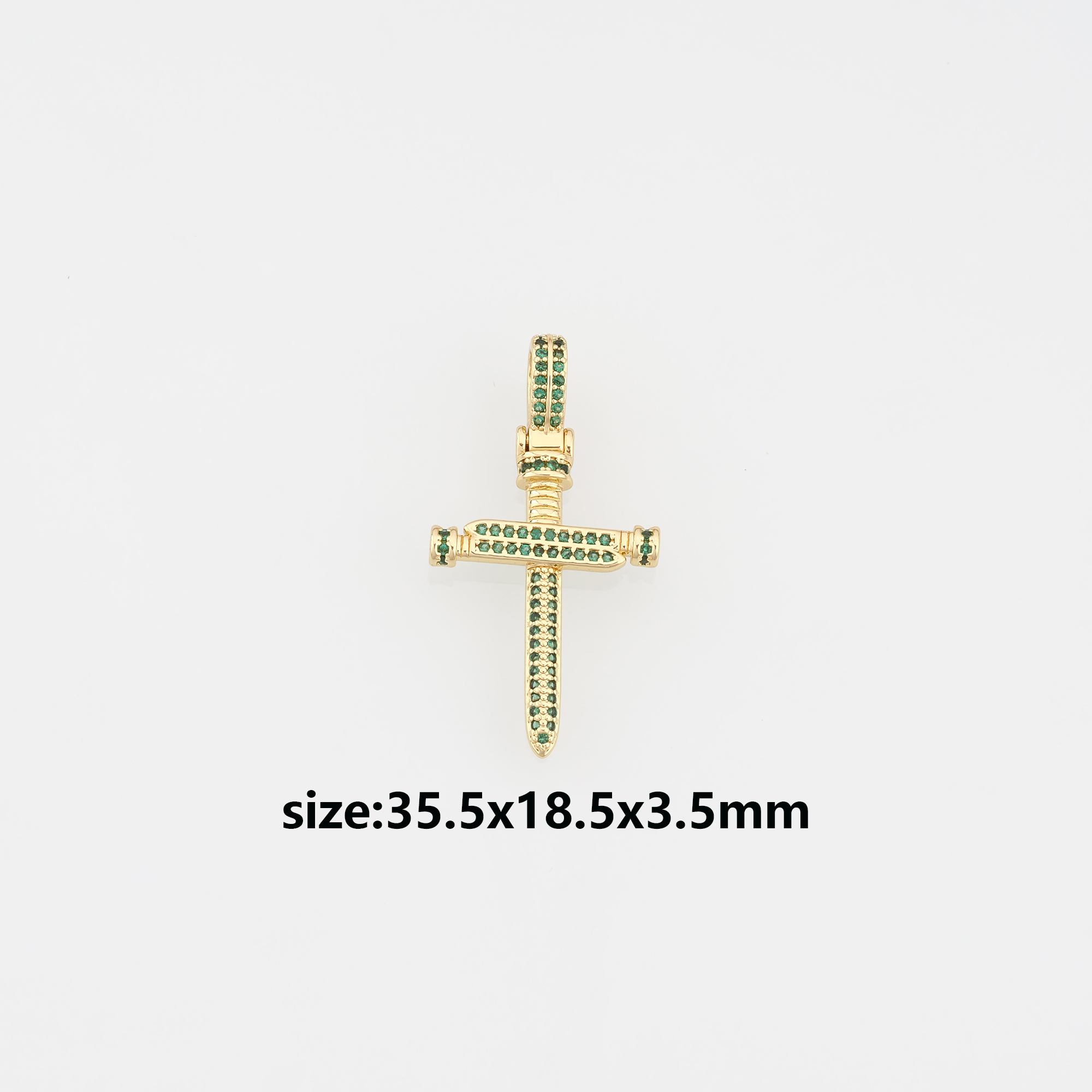 18K Gold Filled Cross Pendant,CZ Micro Pave Cross Charm Earrings Necklace for DIY Jewelry Making Supply
