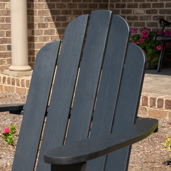 Gavil Black Acacia Wood Adirondack Chair (Set of 2)