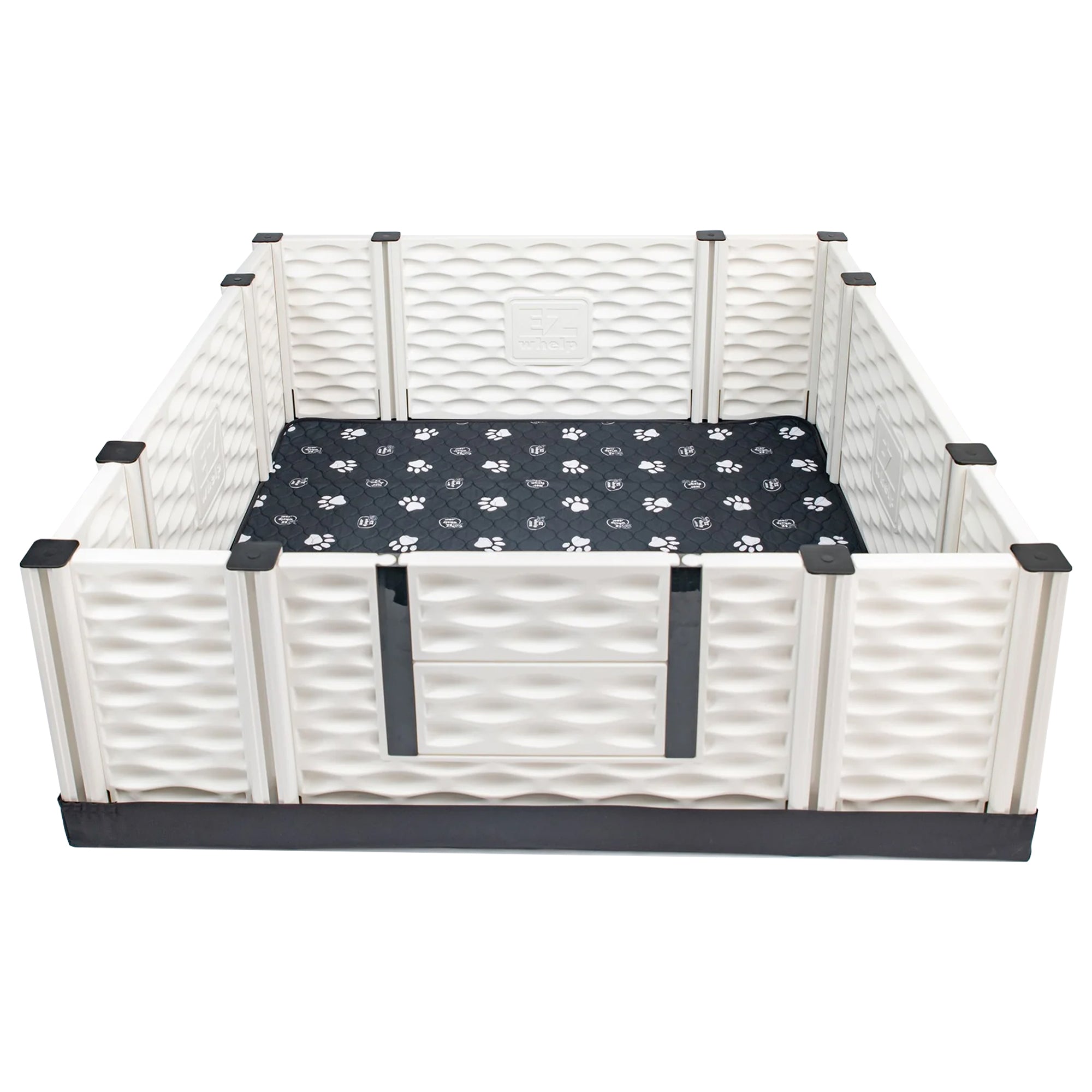 EZclassic 48 x48  Puppy Dog Whelping Box Playpen w/Rails & Liner, Gray(Open Box)