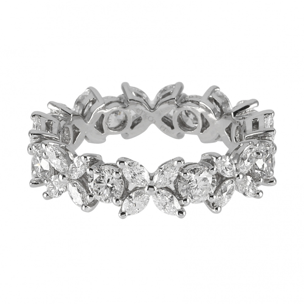 Tiffany & Co. Victoria Alternating Ring Platinum Diamond 60132856