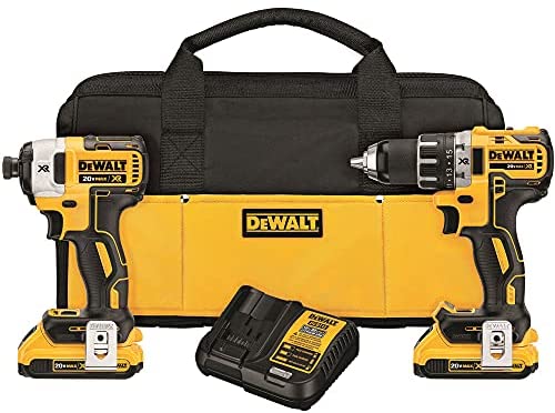 DEWALT 20V Max Cordless Drill Combo Kit, 2-Tool (DCK240C2),Yellow/Black Drill Driver/Impact Combo Kit