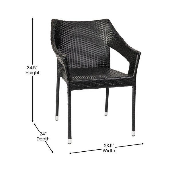 All Weather Commercial Grade PE Rattan Stacking Patio Chairs