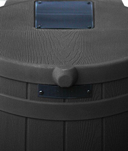 50 Gallon Plastic Rain Barrel Water Collector with Brass Spigot, Black