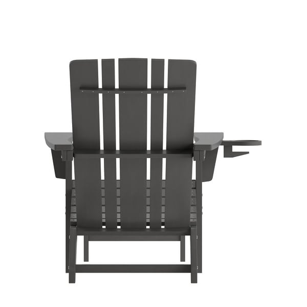 AllWeather Adirondack Chair with Pullout Ottoman and Cupholder