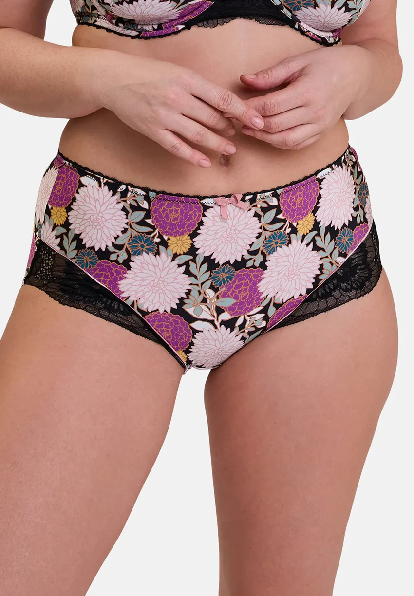 Shorty Aurélie Imprimé Dahlia Foncé