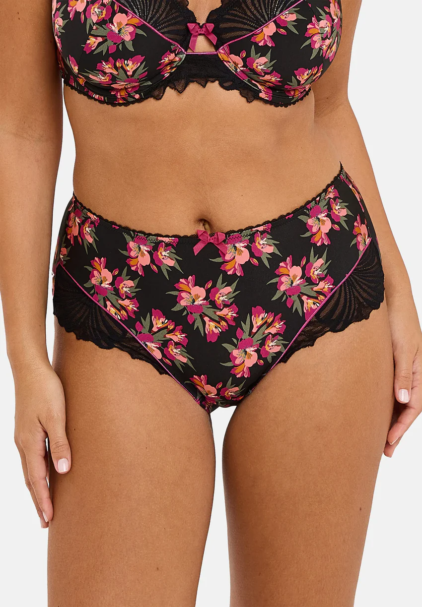 Shorty Oriane Bouquets Noir & Rose