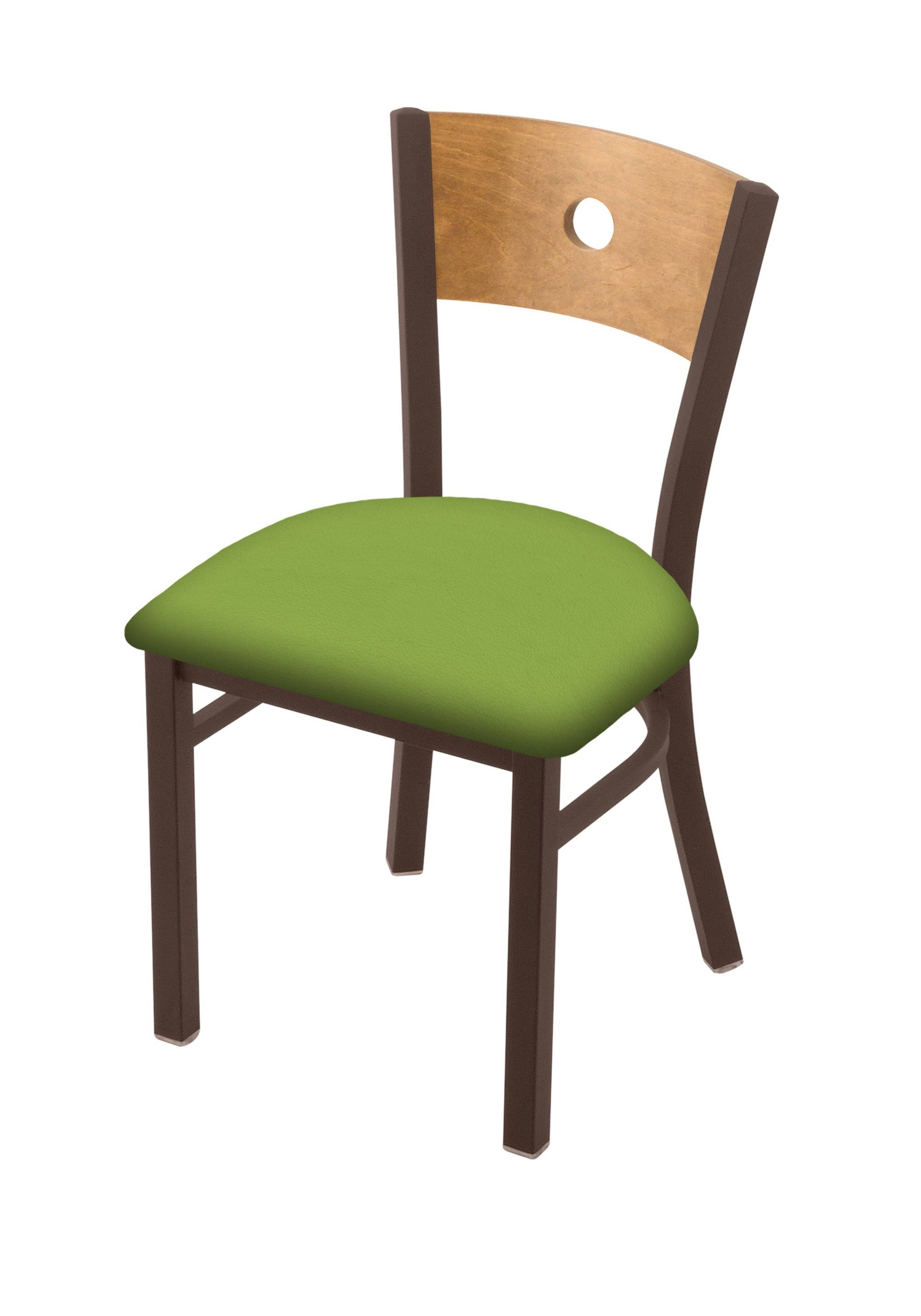 Holland Bar Stool 630 Voltaire 18x22 Chair with Bronze Finish, Axis Truffle SEAT, and Medium Maple Back