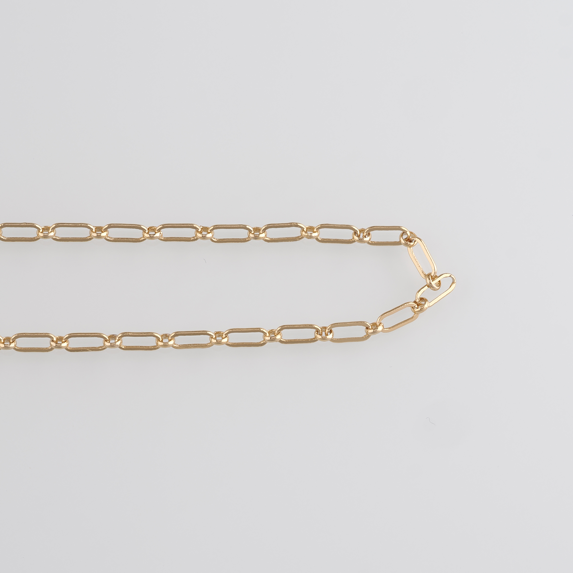 18K Gold Filled Oval Link Necklace,Cable Chain,Minimalist Necklace,Paper Clip Chain Necklace,Adjustable Necklace
