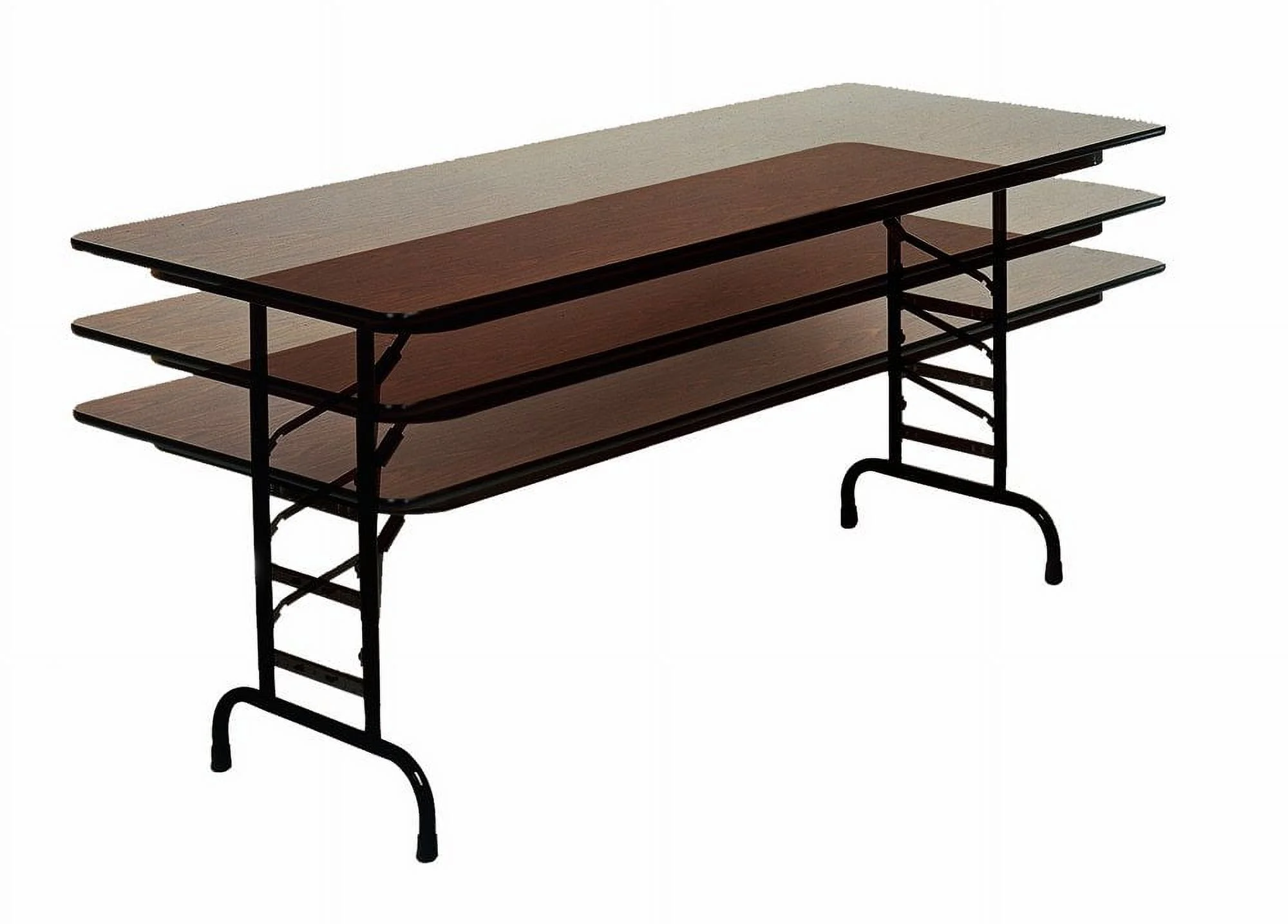 CFA3096M 01 Melamine Adjustable Height Top Folding Table, Rectangular, 30