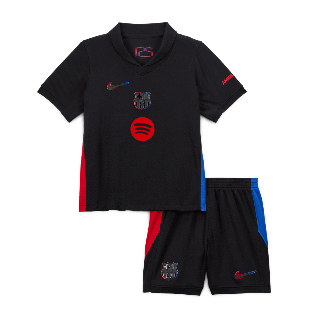 Barcelona Away Kids Soccer Jerseys Kit- Spotify Logo Without Text