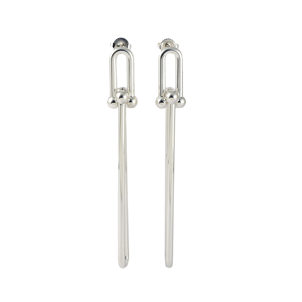 Tiffany & Co. Hardware Double Link Earrings Sterling Silver 63358029