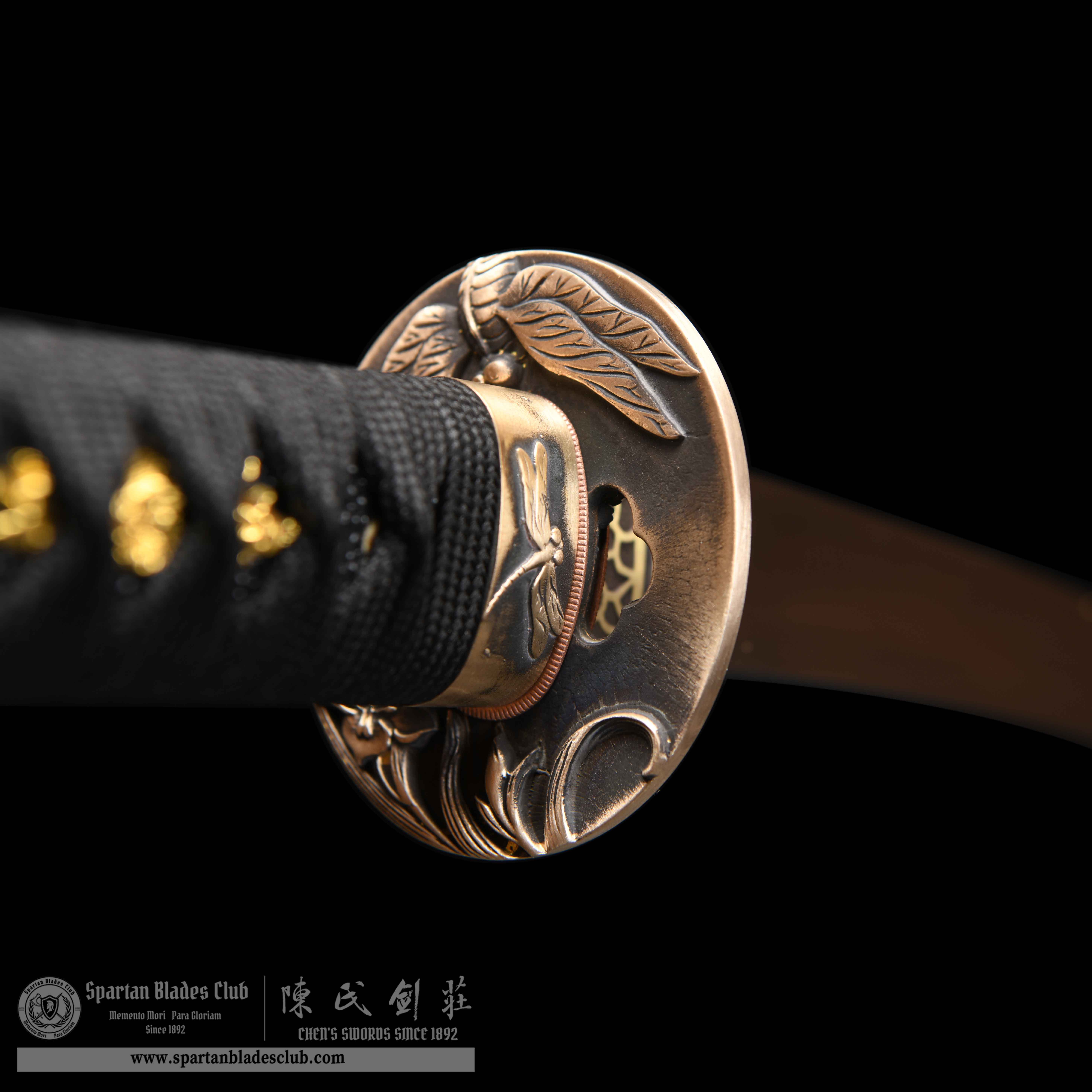 HY157 | QingBo Samurai | Daisho set | Katana | Wakizashi | Tanto | Damascus steel | clay-tempered | real hamon | Dragonfly | Battle-Ready | Full-tang | Spartan Blades Club | CHEN'S SWORDS 1892 - Spartan Blades Club - 陳氏劍莊1892