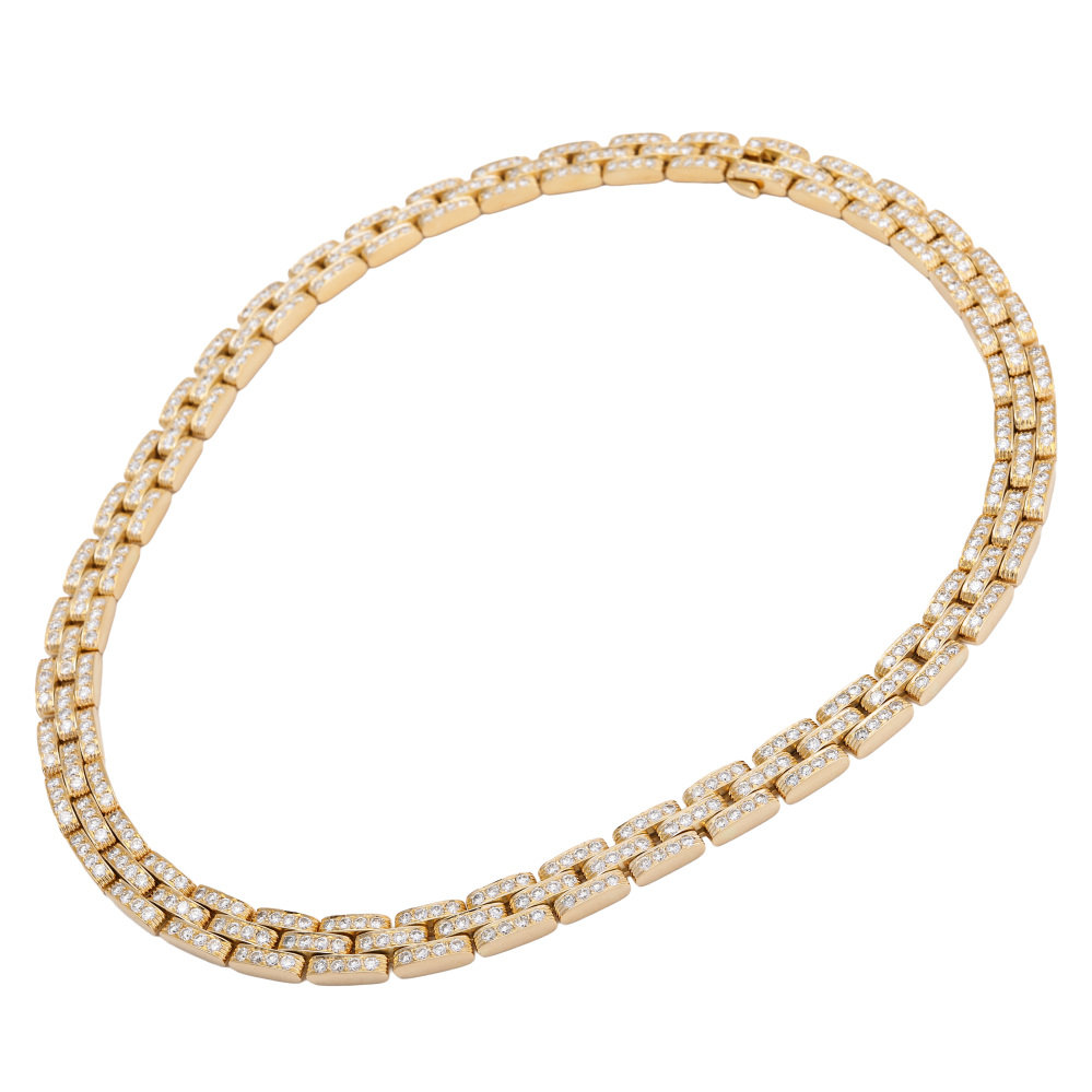 Cartier Mayon Pantale Necklace 18K Yellow Gold Diamond