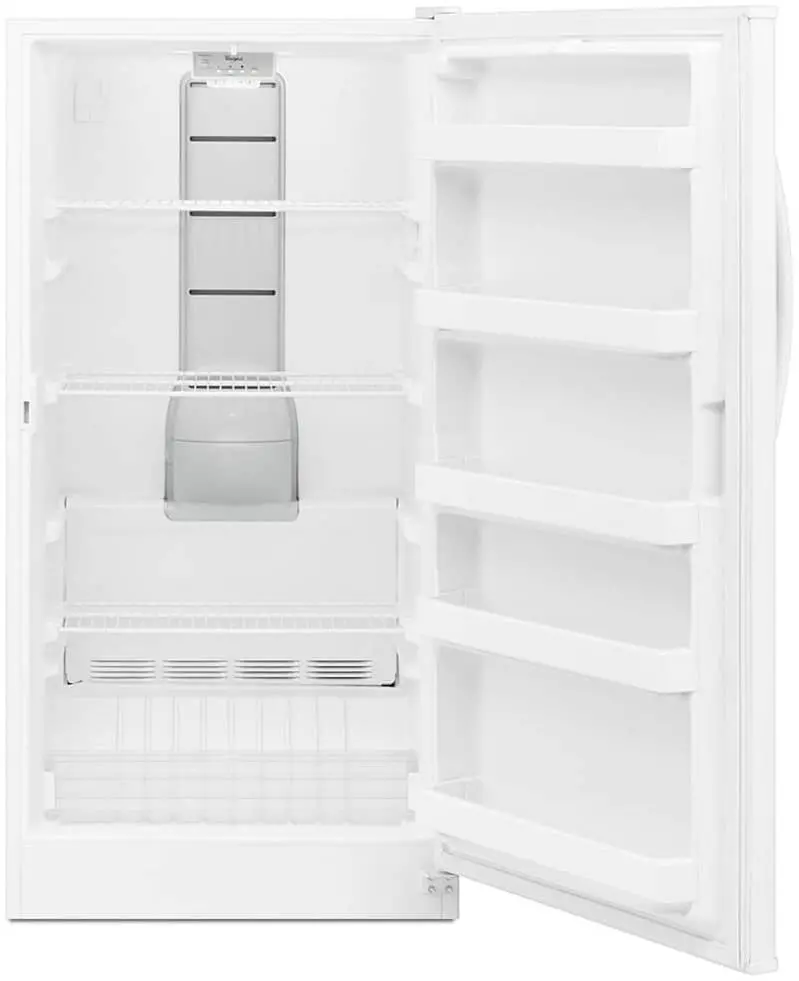 Whirlpool 16 cu. ft. Upright Freezer – Frost-Free Design with Electronic Controls and Bright White Finish