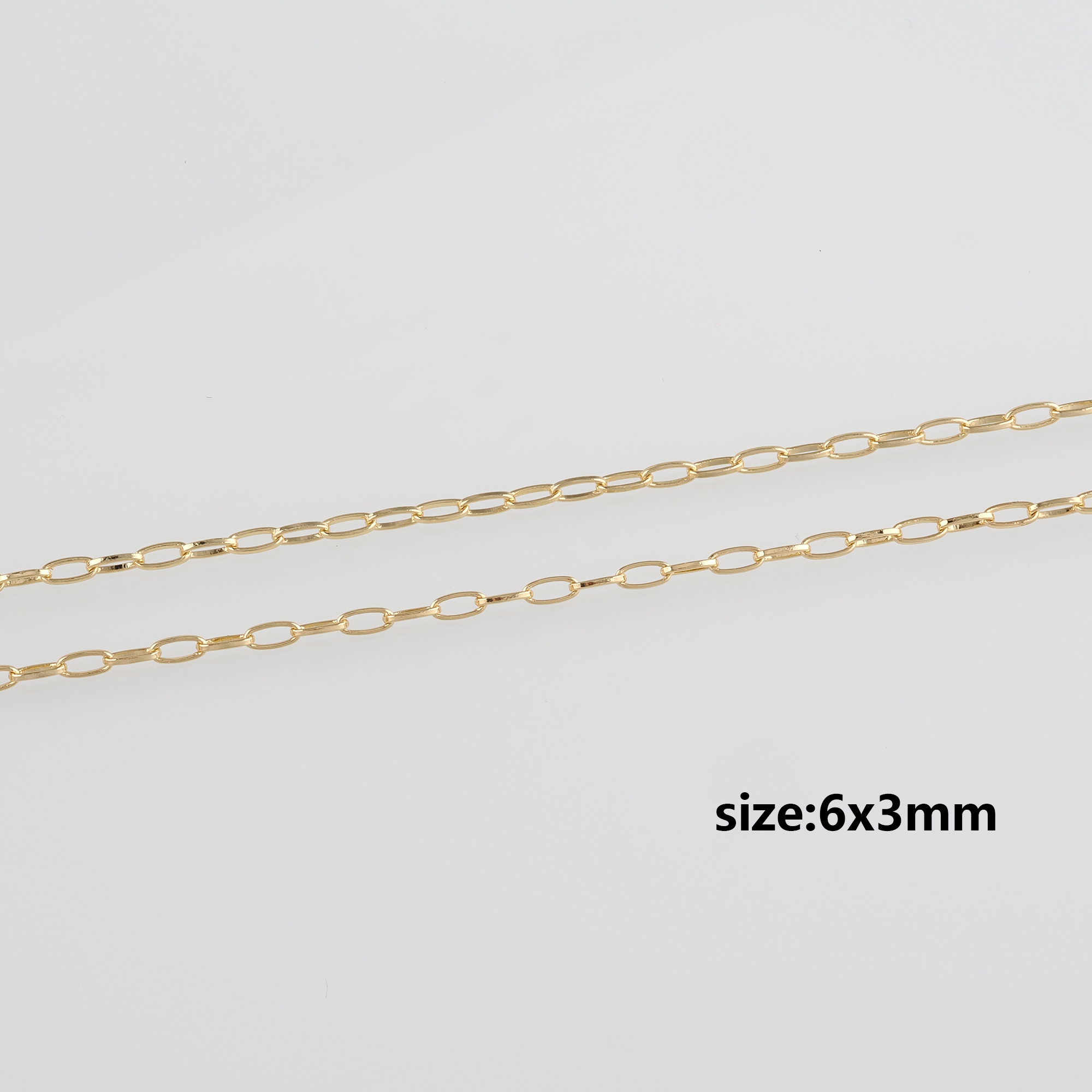 18K Gold Filled Paper Clip Chain Necklace,Dainty Link Chain,Gold Oval Chain Necklace for DIY Jewelry Making Supply