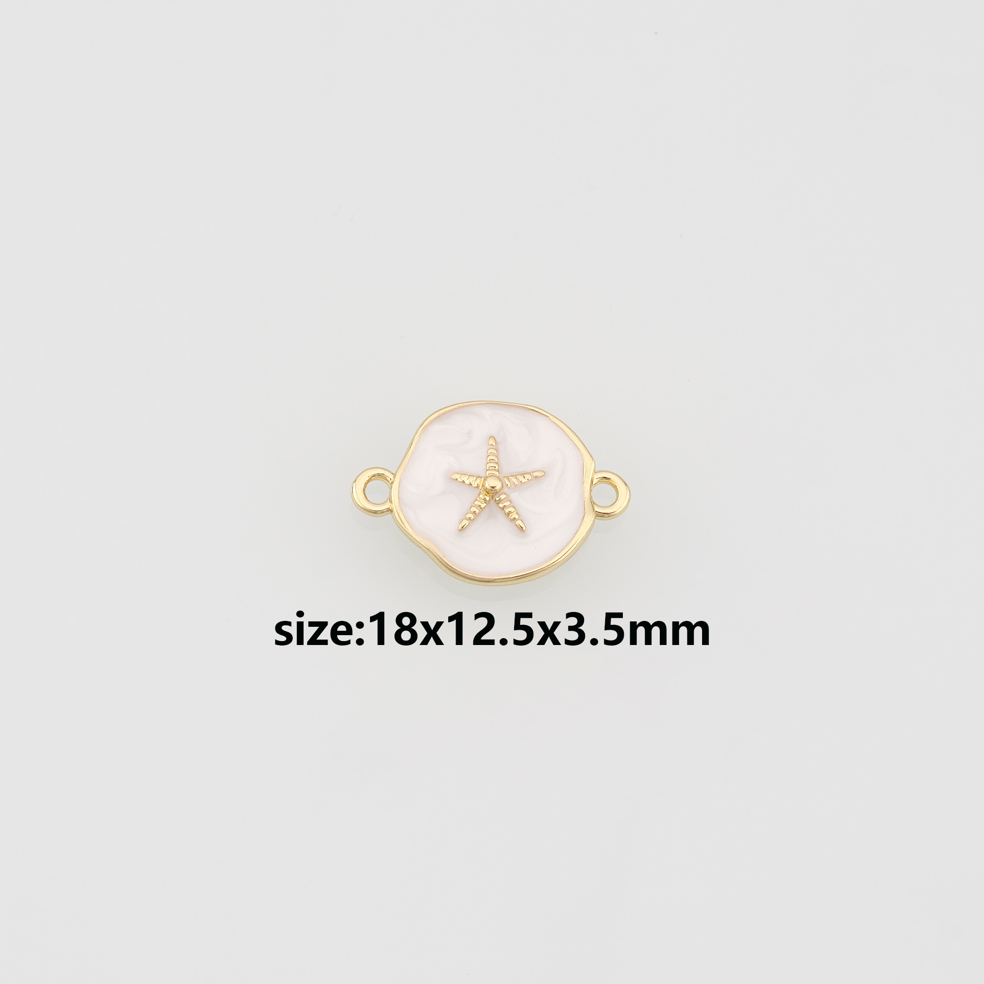 18K Gold Filled Starfish Connector,Enamel Starfish Charm Necklace Bracelet for DIY Jewelry Making Supply