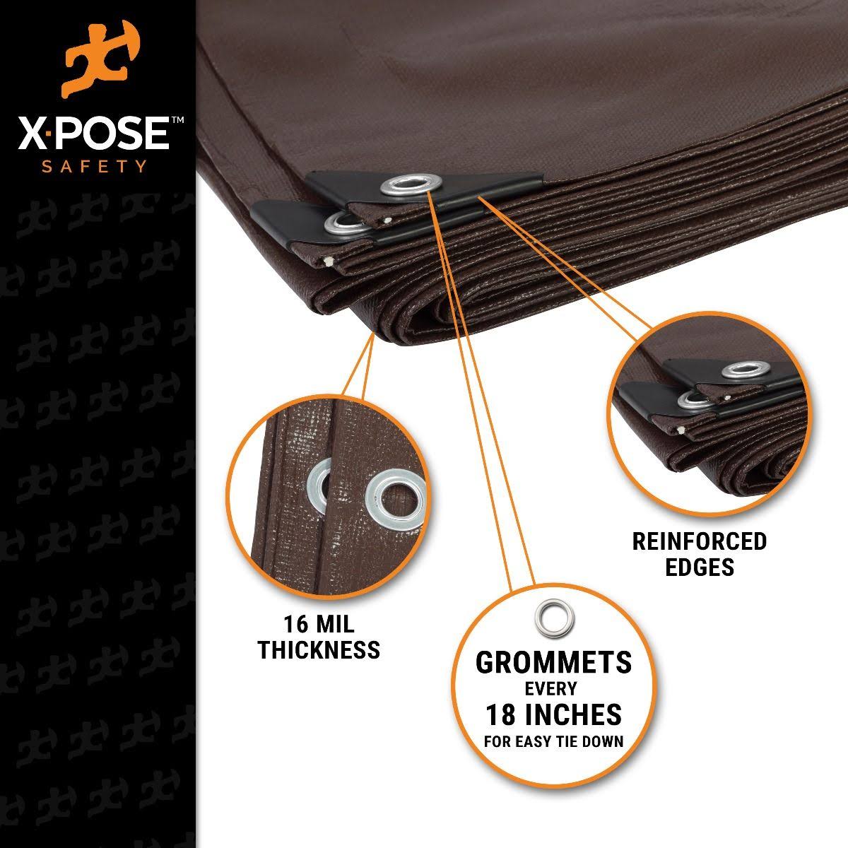 Xpose Safety Super Heavy Duty Brown Poly Tarps 18& x 24&