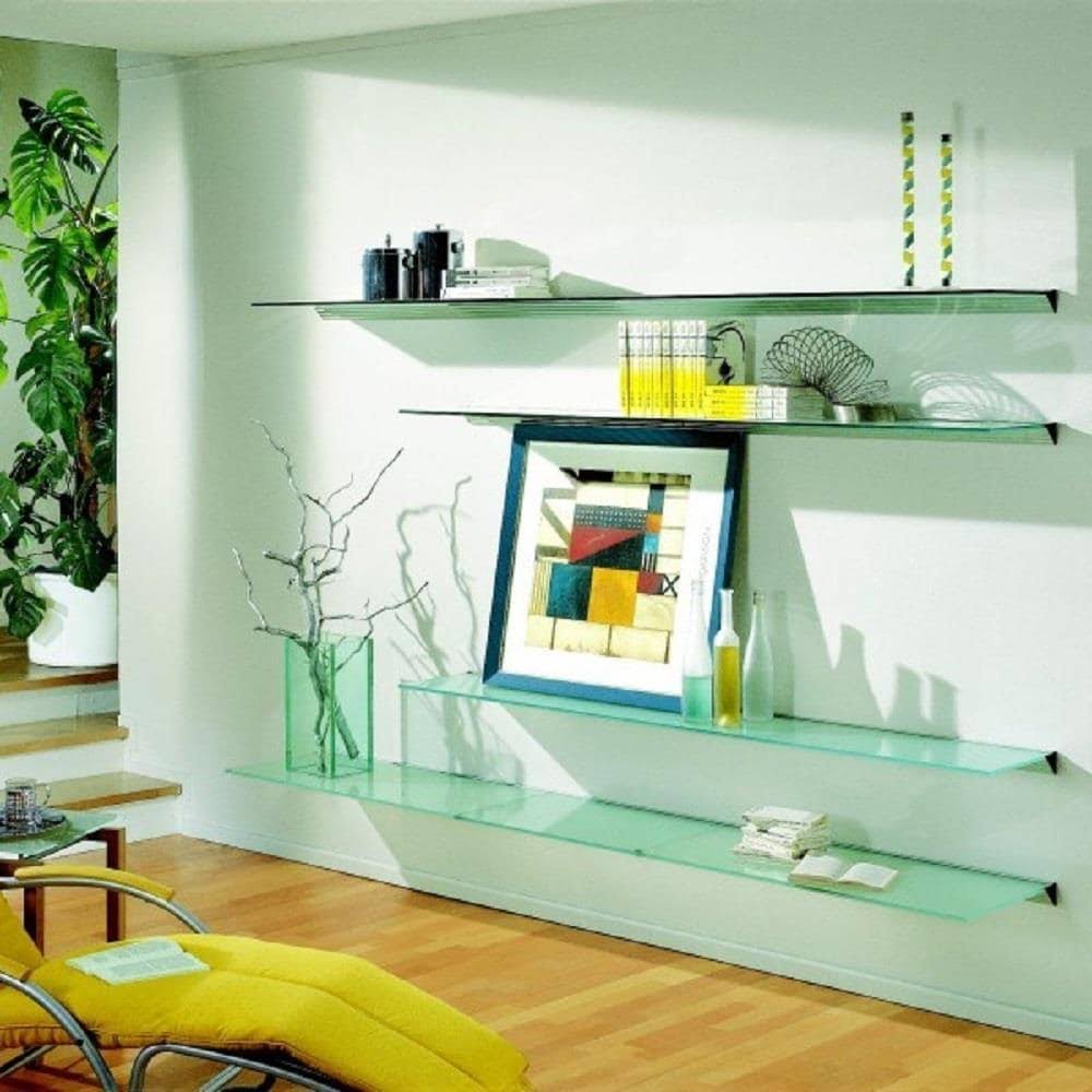 Homestyle Glacier Shelf with Silver BRACKET, Opaque