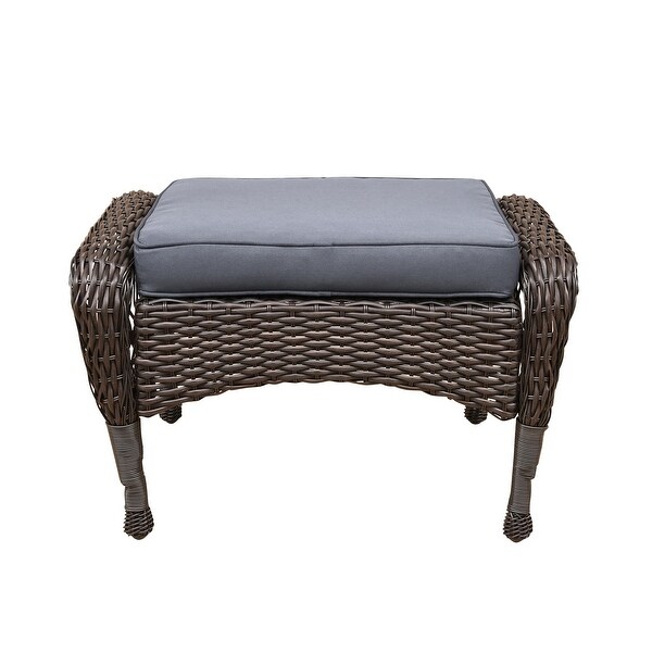 6piece Resin Wicker Patio Furniture Conversation Set with High Back