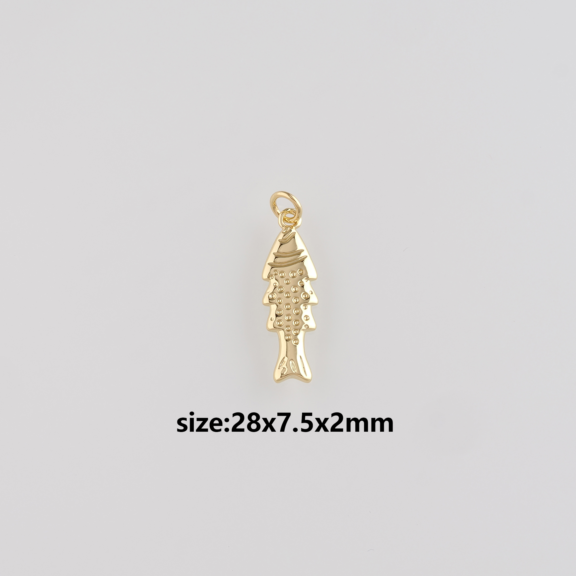 18K Gold Filled Fish Pendant,Ocean Fish Charm Earrings Necklace for DIY Jewelry Making Supply