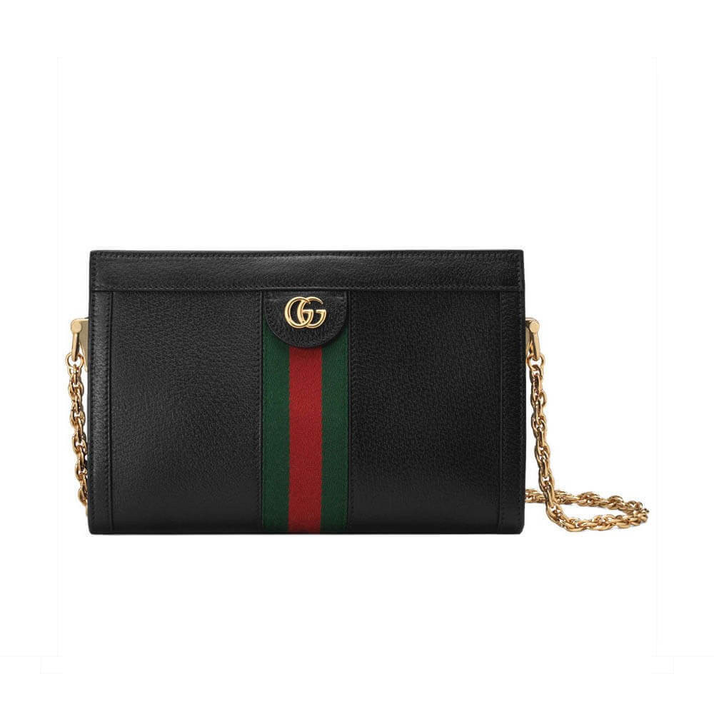 Gucci Ophidia Small Shoulder Bag in Black Leather