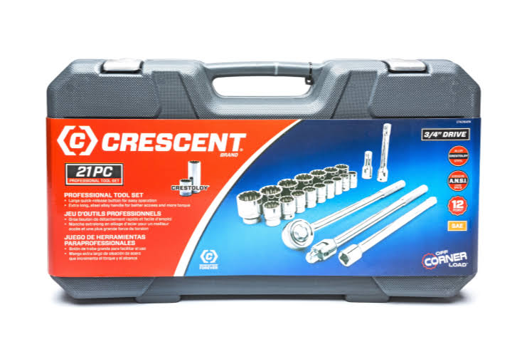 Crescent CTK21SAEN 21 pc. 3/4x22 Drive 12 Point Standard SAE Mechanics Tool Set 037103321848